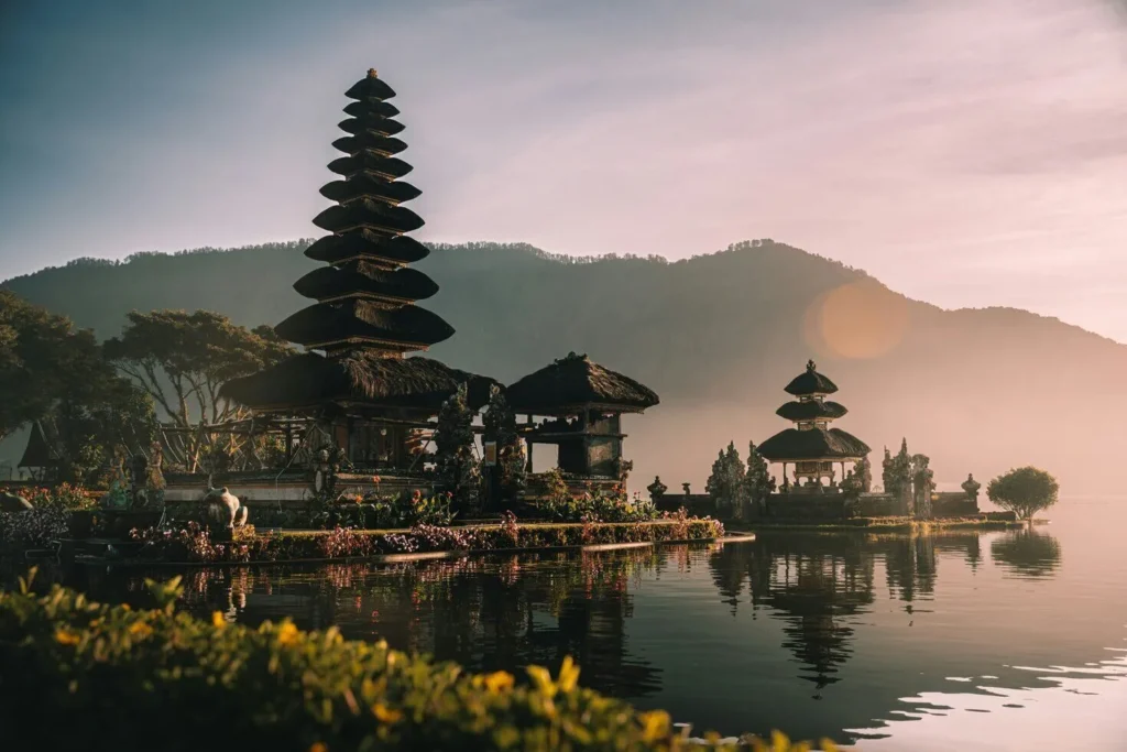 Ulun Danu Beratan temple on Lake Beratan in Bali